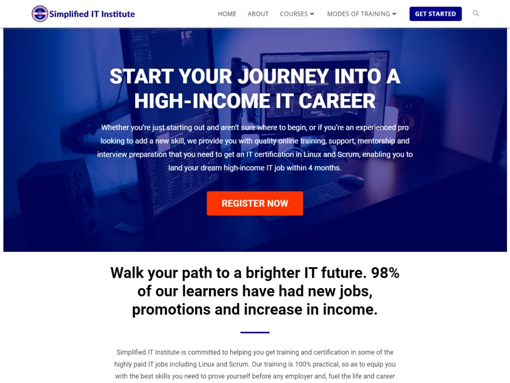 Simplified IT Institute website
