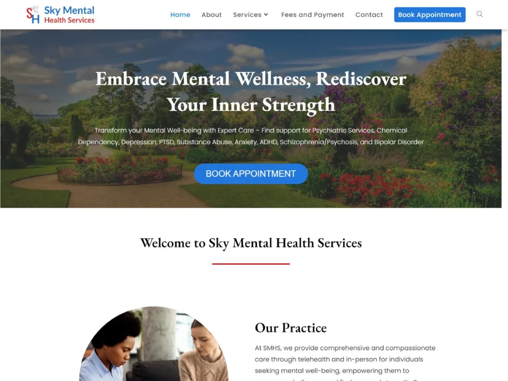 Sky Mental Health Services website