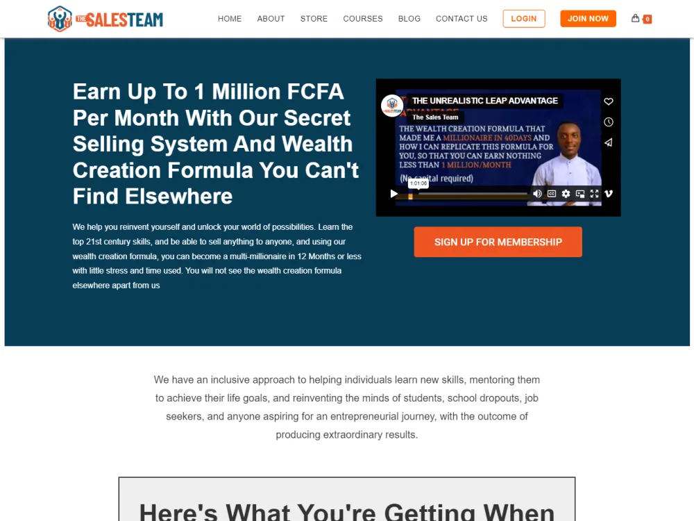The Sales Team website
